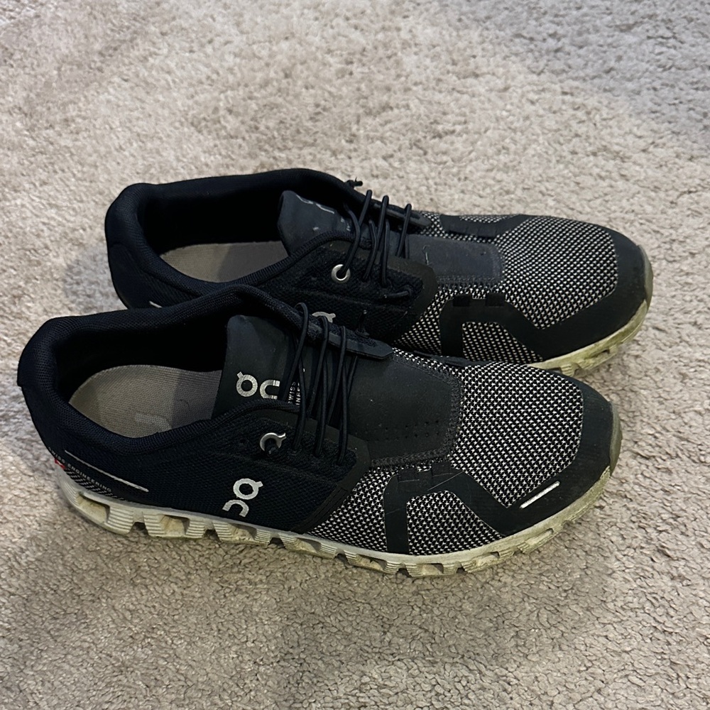 On Running Men's Black and White Athletic Shoes